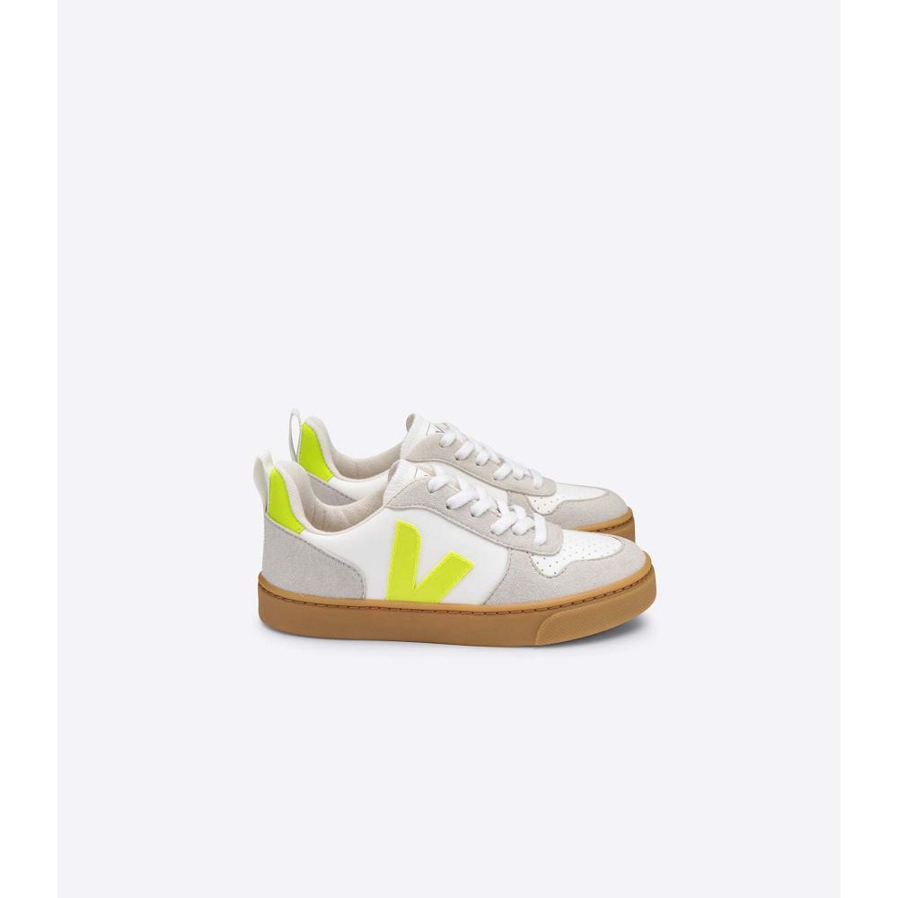 Kids\' Veja V-10 CWL Sneakers White/Mint | ZA 852LIS